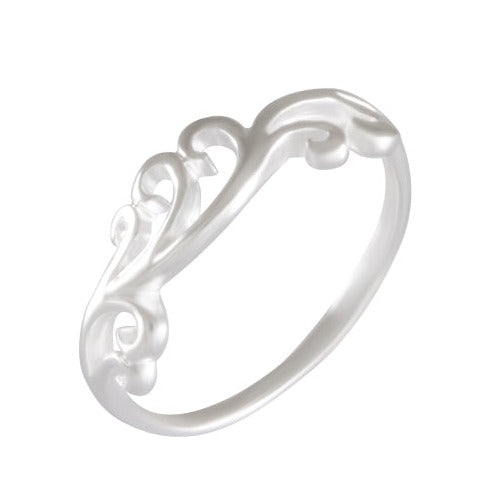 925% Sterling Silver Ring - Elegant Curved Fern Design for Women, Nickel-Free - Silver Maker Family 