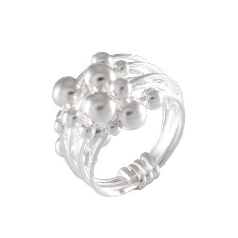 Dynamic Pearl Swirl Ring - Elegance in Motion-925% Sterling Silver Ring - Model 111-010 - Silver Maker Family 