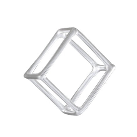 Geometric Square Silhouette Ring 92.5% Sterling Silver - Model 111-013 - Silver Maker Family 