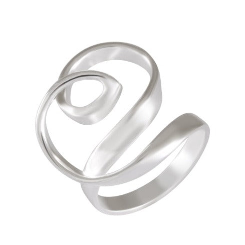 Sleek Spiral Elegance Ring 92.5% Sterling Silver - Model 111-014 - Silver Maker Family 