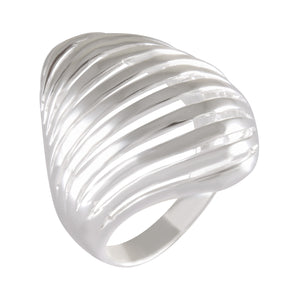 Layered Waves Silver Band Ring 92.5% Sterling Silver - Model 111-016 - Silver Maker Family 