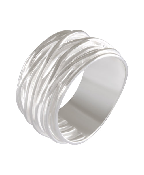 Elegant Swirl Band Ring 92.5% Sterling Silver - Model 111-019 - Silver Maker Family 