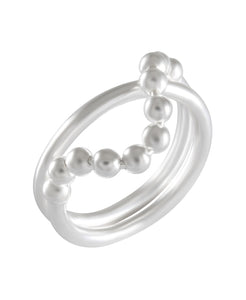 Silver Beaded Chain Flex Ring 92.5% Sterling Silver - Model 111-021 - Silver Maker Family 