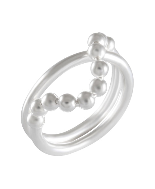 Silver Beaded Chain Flex Ring 92.5% Sterling Silver - Model 111-021 - Silver Maker Family 