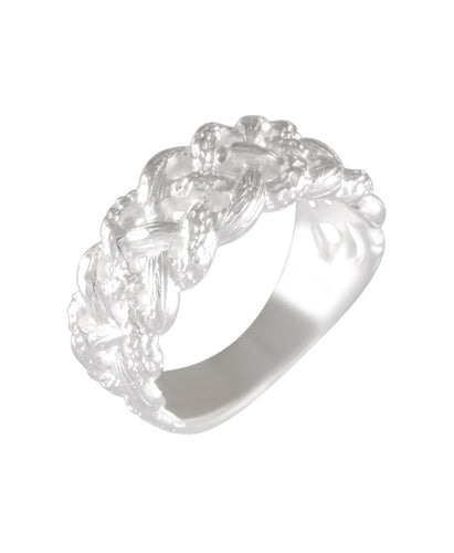 Braided Hair-Inspired Ring 92.5% Sterling Silver - Model 111-024 - Silver Maker Family 