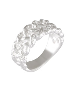 Braided Hair-Inspired Ring 92.5% Sterling Silver - Model 111-024 - Silver Maker Family 