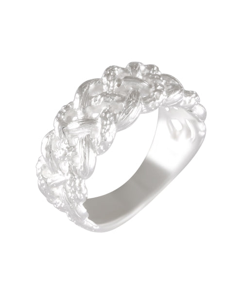 Braided Hair-Inspired Ring 92.5% Sterling Silver - Model 111-024 - Silver Maker Family 