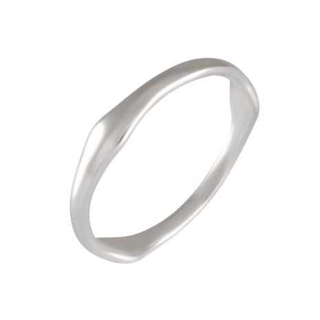 Sleek Minimalist Curved Ring 92.5% Sterling Silver - Model 111-026 - Silver Maker Family 