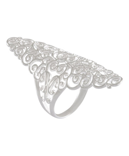 Lace-Inspired Filigree Statement Ring 92.5% Sterling Silver - Model 111-027 - Silver Maker Family 