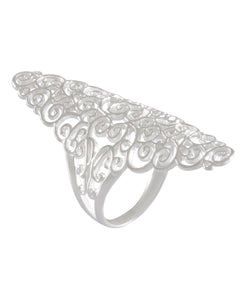 Lace-Inspired Filigree Statement Ring 92.5% Sterling Silver - Model 111-027 - Silver Maker Family 