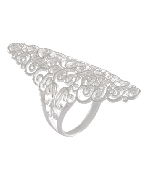Lace-Inspired Filigree Statement Ring 92.5% Sterling Silver - Model 111-027 - Silver Maker Family 
