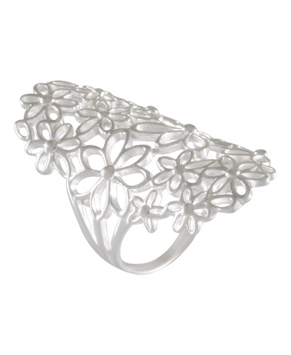 Blooming Garden Floral Ring 92.5% Sterling Silver - Model 111-028 - Silver Maker Family 