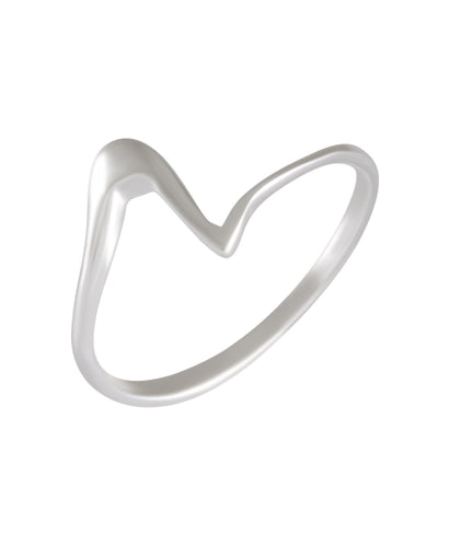Modern Love Heart Peak Ring 92.5% Sterling Silver - Model 111-029 - Silver Maker Family 