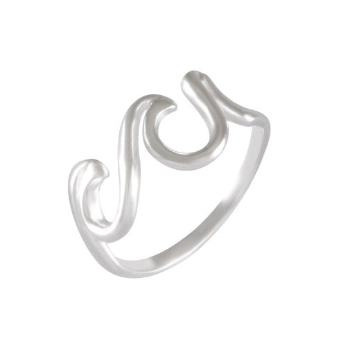 Ocean's Whisper Wave Ring 92.5% Sterling Silver - Model 111-030 - Silver Maker Family 