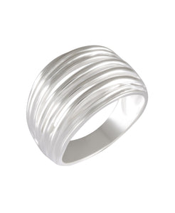 Silken Waves Stacked Look Ring 92.5% Sterling Silver - Model 111-036 - Silver Maker Family 