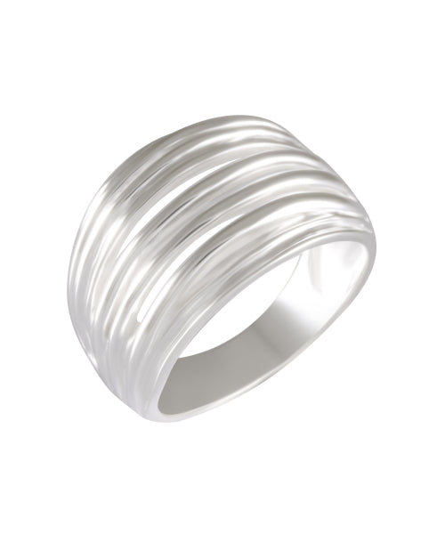 Silken Waves Stacked Look Ring 92.5% Sterling Silver - Model 111-036 - Silver Maker Family 