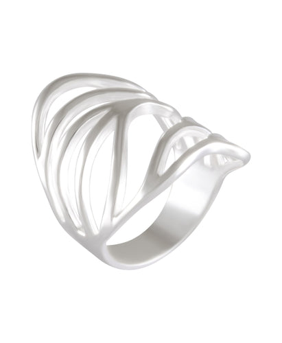 Leaf Vein Layered Statement Ring 92.5% Sterling Silver - Model 111-038 - Silver Maker Family 