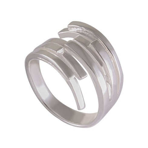 Architectural Bands Openwork Ring 92.5% Sterling Silver - Model 111-040 - Silver Maker Family 