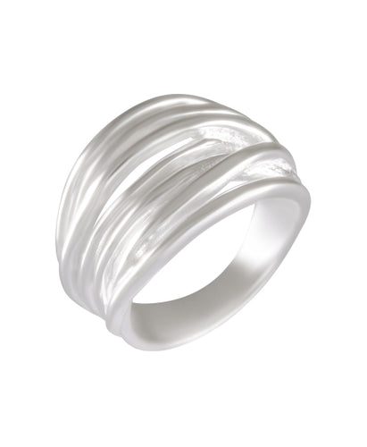 Fluid Lines Silver Band Ring 92.5% Sterling Silver - Model 111-042 - Silver Maker Family 