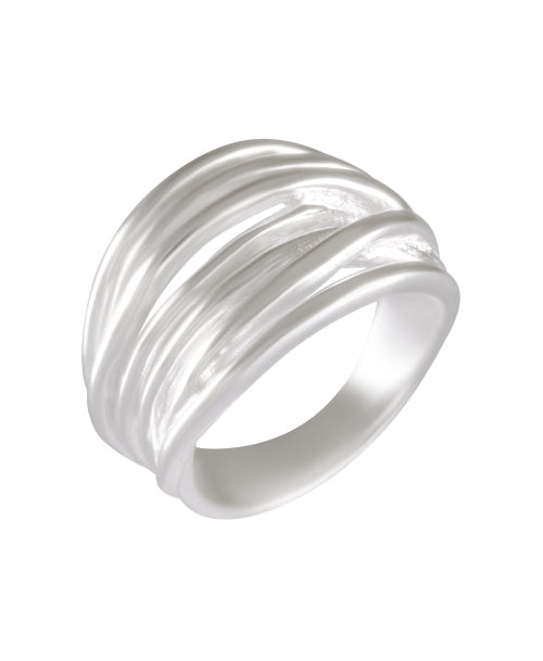 Fluid Lines Silver Band Ring 92.5% Sterling Silver - Model 111-042 - Silver Maker Family 