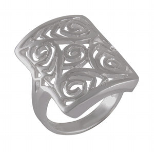 Geometric Spiral Openwork Ring 92.5% Sterling Silver - Model 111-046 - Silver Maker Family 