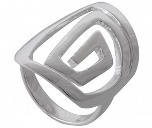 Geometric Illusion Square Ring 92.5% Sterling Silver - Model 111-047 - Silver Maker Family 