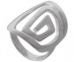 Geometric Illusion Square Ring 92.5% Sterling Silver - Model 111-047 - Silver Maker Family 