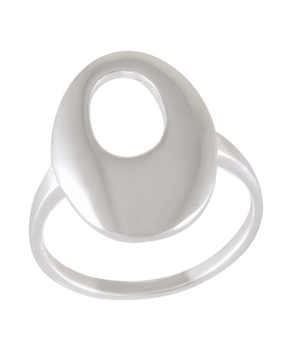 Contemporary Oval Cut-Out Ring 92.5% Sterling Silver - Model 111-048 - Silver Maker Family 