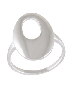 Contemporary Oval Cut-Out Ring 92.5% Sterling Silver - Model 111-048 - Silver Maker Family 