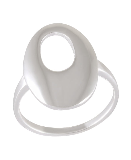 Contemporary Oval Cut-Out Ring 92.5% Sterling Silver - Model 111-048 - Silver Maker Family 