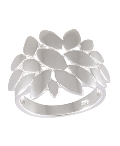 Blossoming Petal Overlay Ring 92.5% Sterling Silver - Model 111-049 - Silver Maker Family 