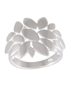 Blossoming Petal Overlay Ring 92.5% Sterling Silver - Model 111-049 - Silver Maker Family 