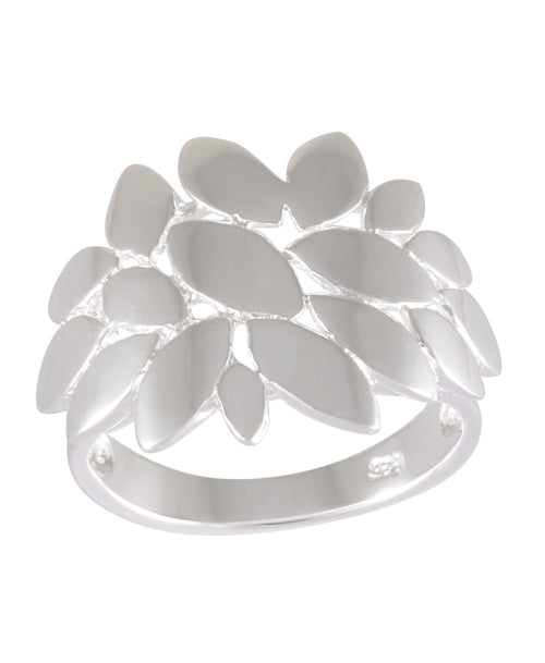 Blossoming Petal Overlay Ring 92.5% Sterling Silver - Model 111-049 - Silver Maker Family 