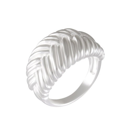 Braided Hair-Inspired Silver Ring 92.5% Sterling Silver - Model 111-052 - Silver Maker Family 