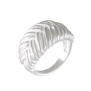 Braided Hair-Inspired Silver Ring 92.5% Sterling Silver - Model 111-052 - Silver Maker Family 