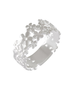 Blossoming Floral Band Ring 92.5% Sterling Silver - Model 111-053 - Silver Maker Family 
