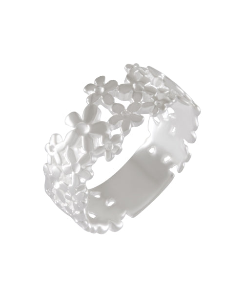Blossoming Floral Band Ring 92.5% Sterling Silver - Model 111-053 - Silver Maker Family 