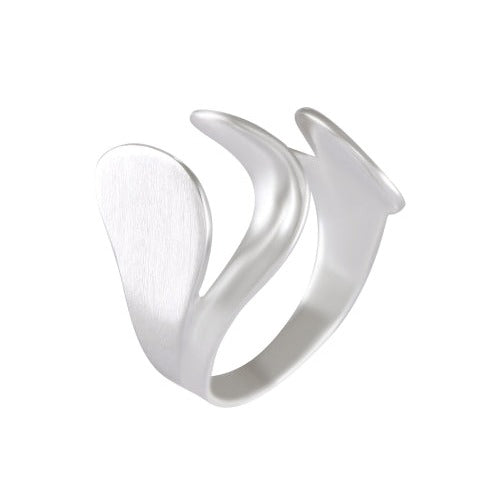 Asymmetrical Contrast Curve Ring 92.5% Sterling Silver - Model 111-056 - Silver Maker Family 