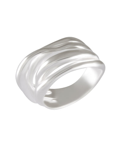 Modern Curved Layers Ring 92.5% Sterling Silver - Model 111-060 - Silver Maker Family 