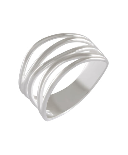 Light Comfort Overlap Band Ring 92.5% Sterling Silver - Model 111-061 - Silver Maker Family 