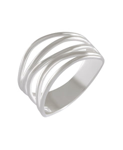 Light Comfort Overlap Band Ring 92.5% Sterling Silver - Model 111-061 - Silver Maker Family 