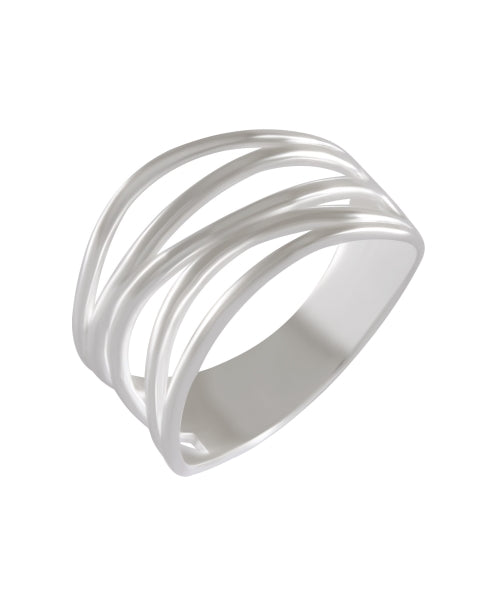 Light Comfort Overlap Band Ring 92.5% Sterling Silver - Model 111-061 - Silver Maker Family 