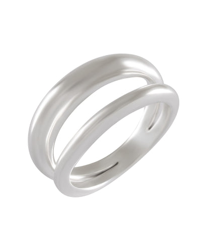 Sleek Silver Duo Band Ring 92.5% Sterling Silver - Model 111-067 - Silver Maker Family 