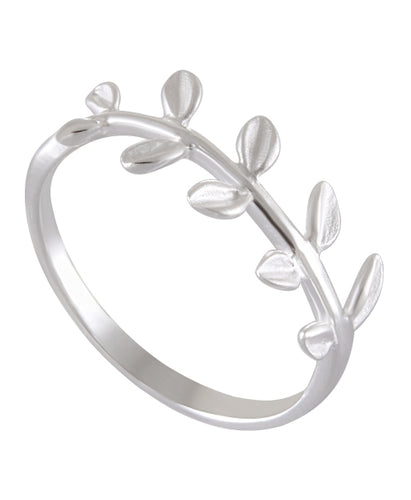 Silver Leafy Sprig Elegance Ring 92.5% Sterling Silver - Model 111-068 - Silver Maker Family 