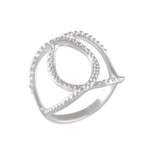 Beaded Eye Silhouette Ring 92.5% Sterling Silver - Model 111-069 - Silver Maker Family 