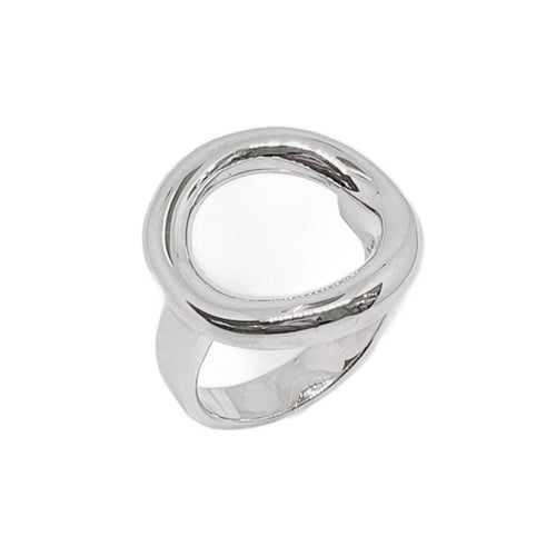 Modern Design Silver Loop Sphere Ring 92.5% Sterling Silver - Model 111-091 - Silver Maker Family 