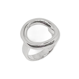 Modern Design Silver Loop Sphere Ring 92.5% Sterling Silver - Model 111-091 - Silver Maker Family 