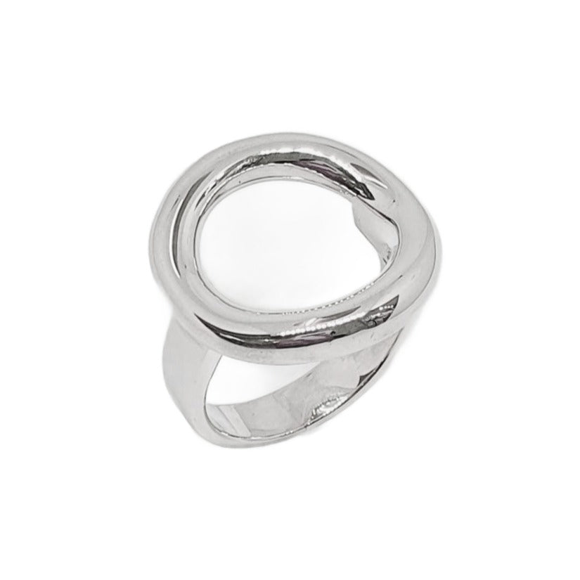 Modern Design Silver Loop Sphere Ring 92.5% Sterling Silver - Model 111-091 - Silver Maker Family 