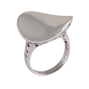 Contemporary Asymmetric Shield Silver Ring 92.5% Sterling Silver - Model 111-092 - Silver Maker Family 