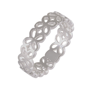 Elegant Lattice Silver Band 92.5% Sterling Silver - Model 111-114 - Silver Maker Family 